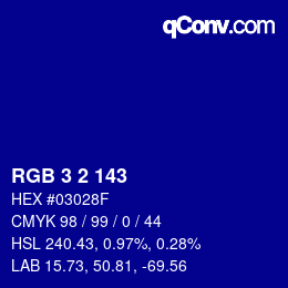 Color code: RGB 3 2 143 | qconv.com