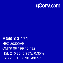 Color code: RGB 3 2 174 | qconv.com