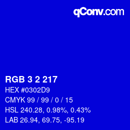 Color code: RGB 3 2 217 | qconv.com