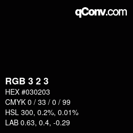 カラーコード: RGB 3 2 3 | qconv.com