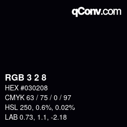 Farbcode: RGB 3 2 8 | qconv.com