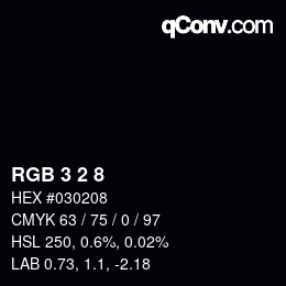 Color code: RGB 3 2 8 | qconv.com