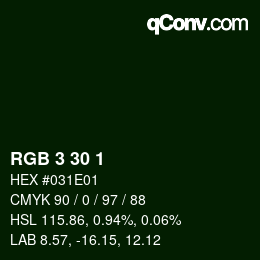 Color code: RGB 3 30 1 | qconv.com