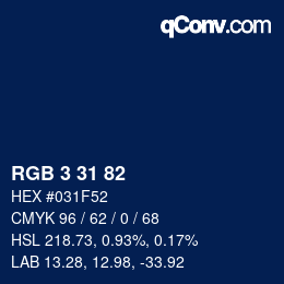 Color code: RGB 3 31 82 | qconv.com
