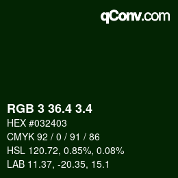 カラーコード: RGB 3 36.4 3.4 | qconv.com