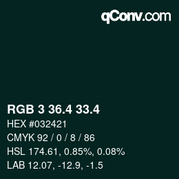 カラーコード: RGB 3 36.4 33.4 | qconv.com