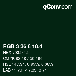 カラーコード: RGB 3 36.8 18.4 | qconv.com