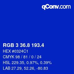 カラーコード: RGB 3 36.8 193.4 | qconv.com