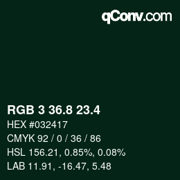カラーコード: RGB 3 36.8 23.4 | qconv.com