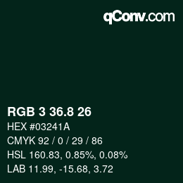 カラーコード: RGB 3 36.8 26 | qconv.com
