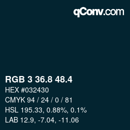 カラーコード: RGB 3 36.8 48.4 | qconv.com