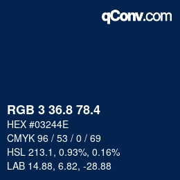 カラーコード: RGB 3 36.8 78.4 | qconv.com
