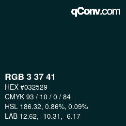 カラーコード: RGB 3 37 41 | qconv.com