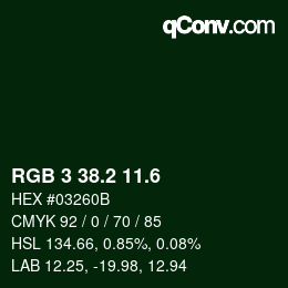 カラーコード: RGB 3 38.2 11.6 | qconv.com