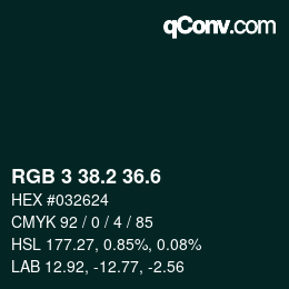 カラーコード: RGB 3 38.2 36.6 | qconv.com