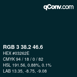 カラーコード: RGB 3 38.2 46.6 | qconv.com