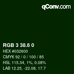カラーコード: RGB 3 38.6 0 | qconv.com
