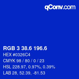 カラーコード: RGB 3 38.6 196.6 | qconv.com
