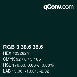 カラーコード: RGB 3 38.6 36.6 | qconv.com