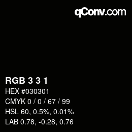 カラーコード: RGB 3 3 1 | qconv.com