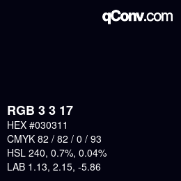 カラーコード: RGB 3 3 17 | qconv.com