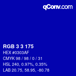 Color code: RGB 3 3 175 | qconv.com