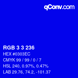 Color code: RGB 3 3 236 | qconv.com