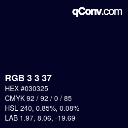 Color code: RGB 3 3 37 | qconv.com