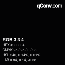 カラーコード: RGB 3 3 4 | qconv.com