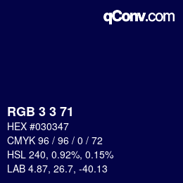 Color code: RGB 3 3 71 | qconv.com