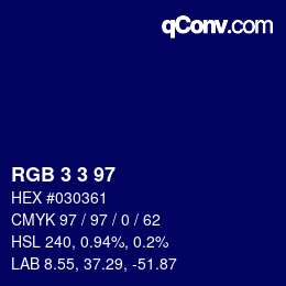 カラーコード: RGB 3 3 97 | qconv.com