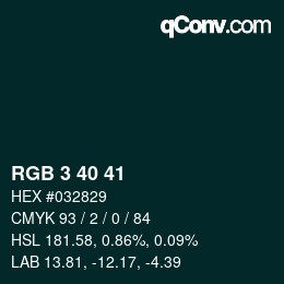 Color code: RGB 3 40 41 | qconv.com