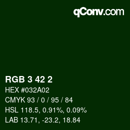 颜色代码: RGB 3 42 2 | qconv.com