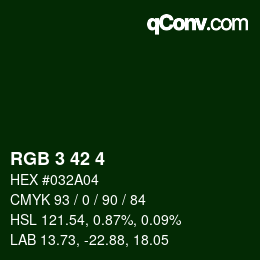 Color code: RGB 3 42 4 | qconv.com