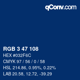Color code: RGB 3 47 108 | qconv.com