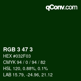 Color code: RGB 3 47 3 | qconv.com