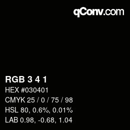 颜色代码: RGB 3 4 1 | qconv.com