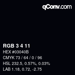 Color code: RGB 3 4 11 | qconv.com