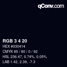 カラーコード: RGB 3 4 20 | qconv.com