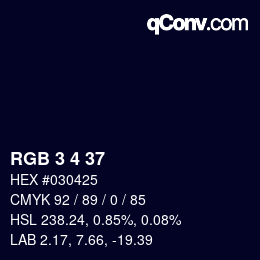 Color code: RGB 3 4 37 | qconv.com