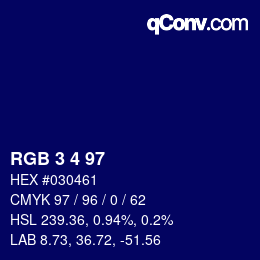 Color code: RGB 3 4 97 | qconv.com