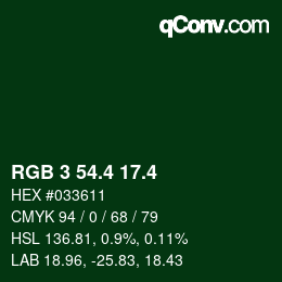 カラーコード: RGB 3 54.4 17.4 | qconv.com