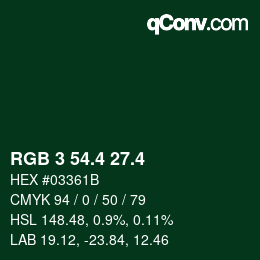 カラーコード: RGB 3 54.4 27.4 | qconv.com