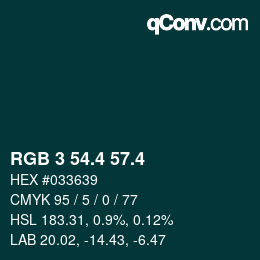 カラーコード: RGB 3 54.4 57.4 | qconv.com