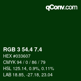 カラーコード: RGB 3 54.4 7.4 | qconv.com