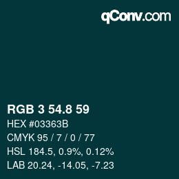 Color code: RGB 3 54.8 59 | qconv.com