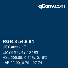 Color code: RGB 3 54.8 94 | qconv.com