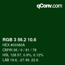 カラーコード: RGB 3 56.2 10.6 | qconv.com