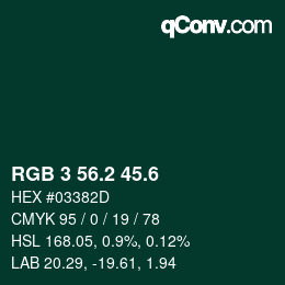 カラーコード: RGB 3 56.2 45.6 | qconv.com