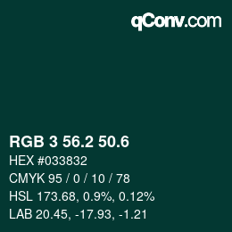 カラーコード: RGB 3 56.2 50.6 | qconv.com